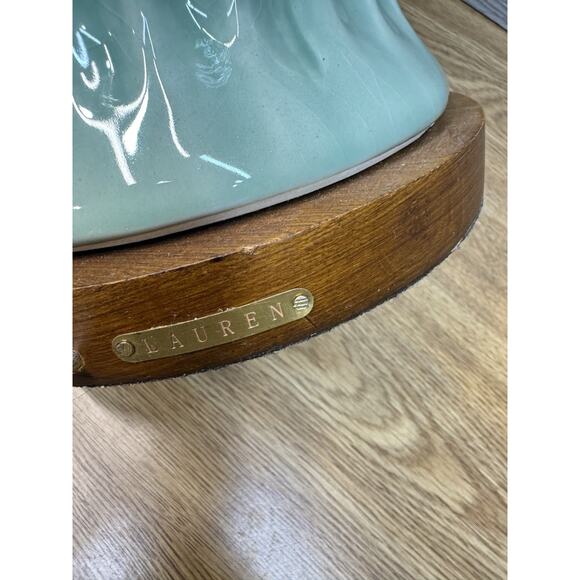 Ralph Lauren Green Pineapple Lamp 26” Shade Ceramic & Wood Base~New with Tag - Picture 5 of 12